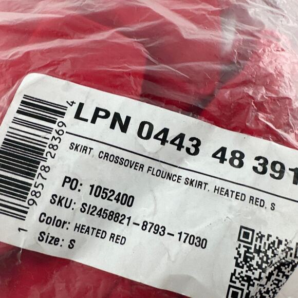 Fabletics Women's Heated Red Crossover Flounce Classic Mini Skirt Size S - Picture 3 of 11